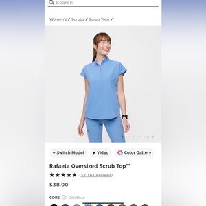 Figs Rafaella Ceil Blue Scrub Top